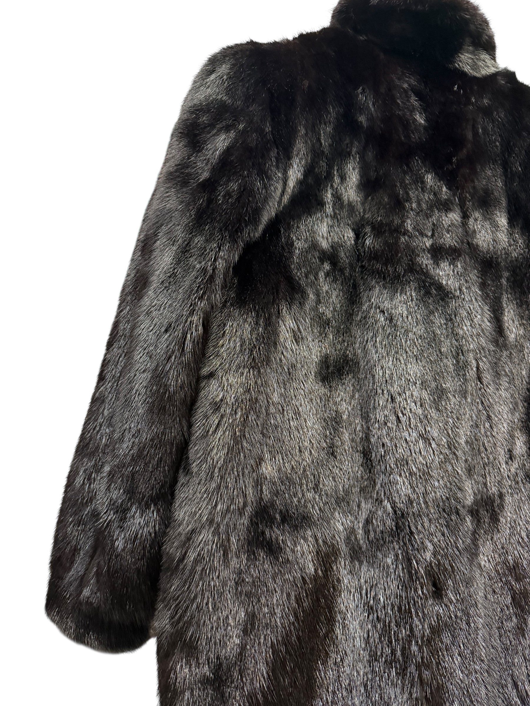 Vintage Black Fur Mid Length Coat