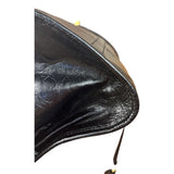 Prada Black Patent Leather Bonnie Medium Two-Way Bag