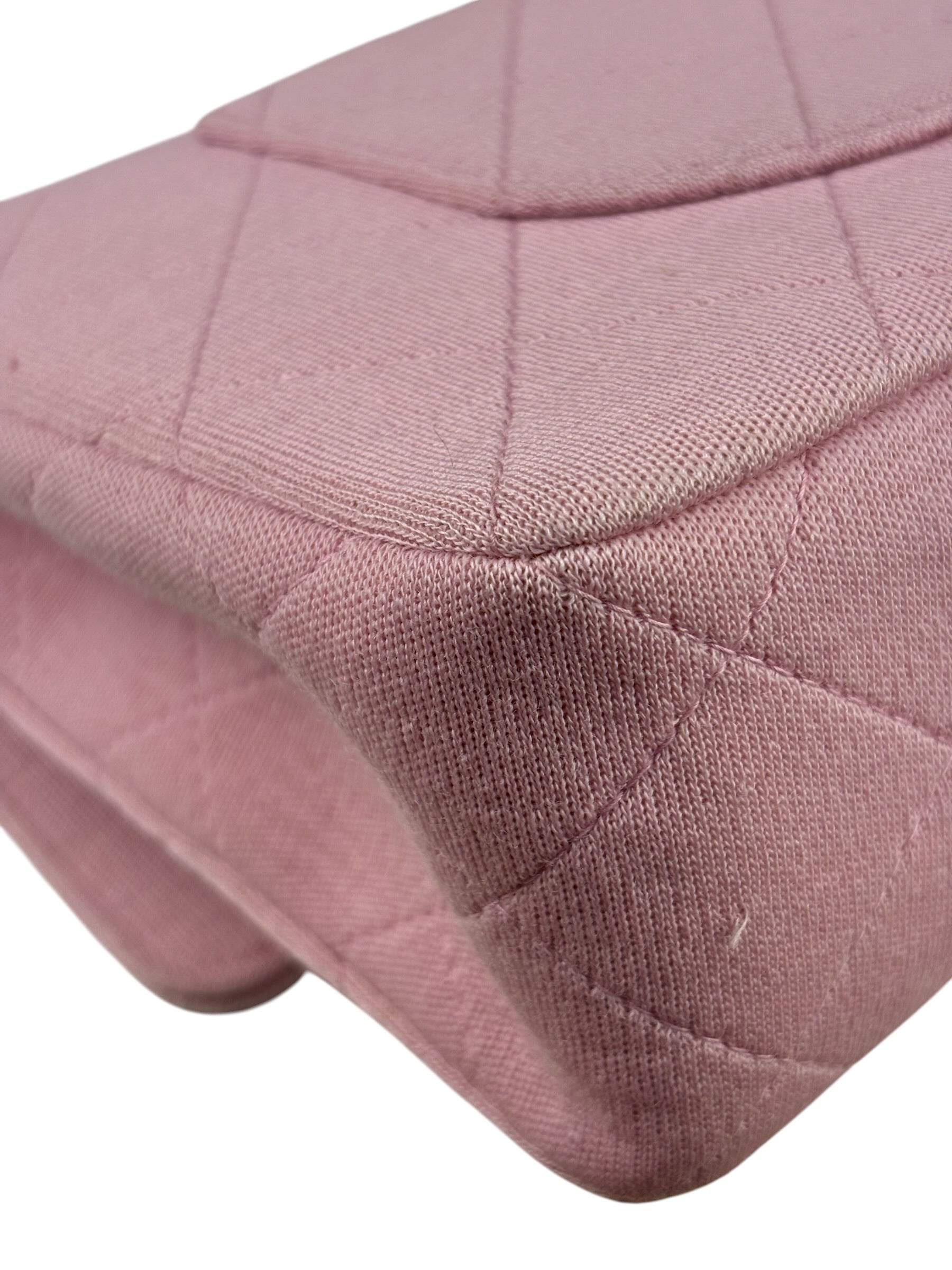 Chanel Pink Quilted Jersey Classic Flap Bag 1997