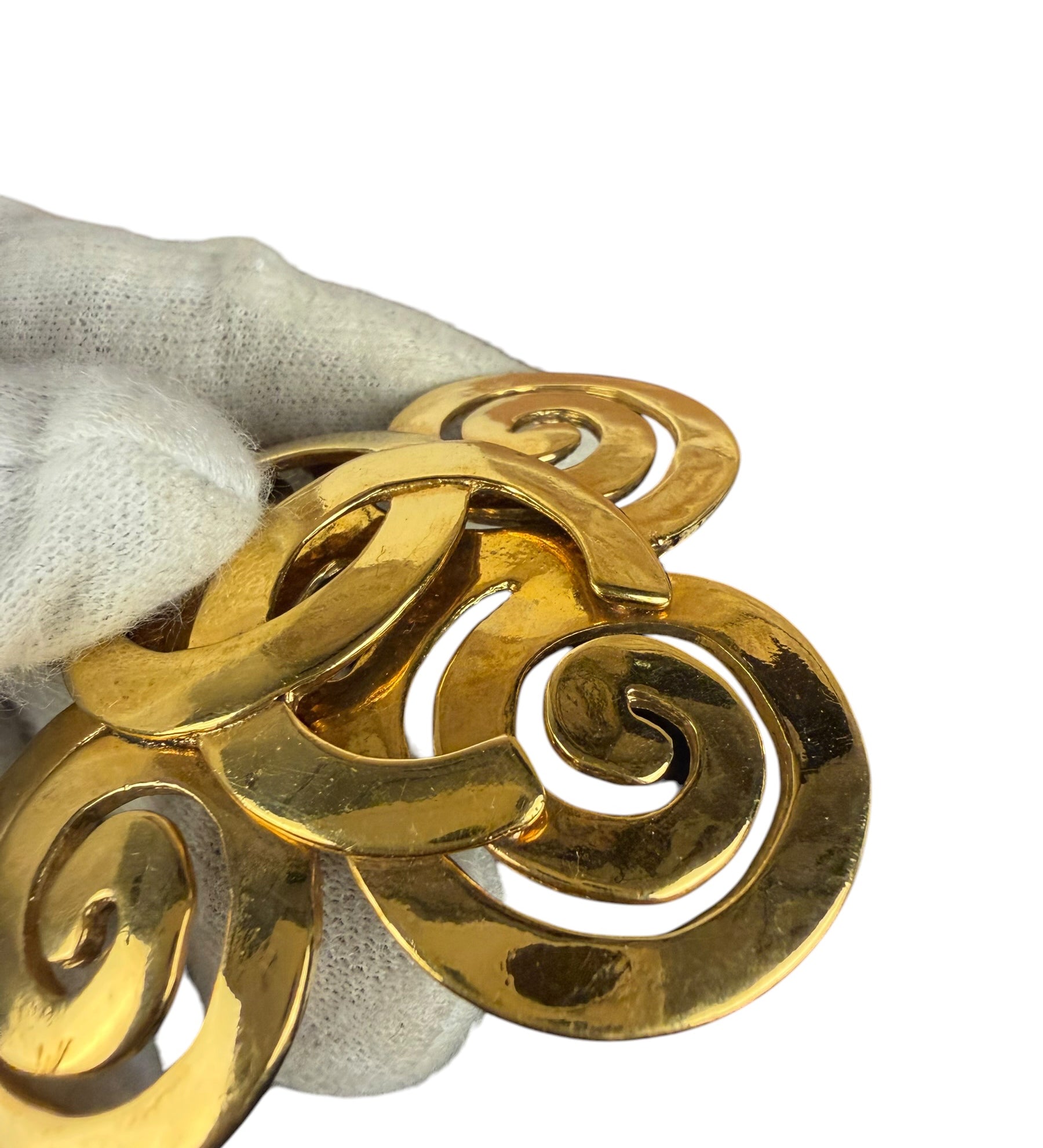 Chanel Vintage Spring Swirl/Sprial Cross Cc Brooch 95P 1995