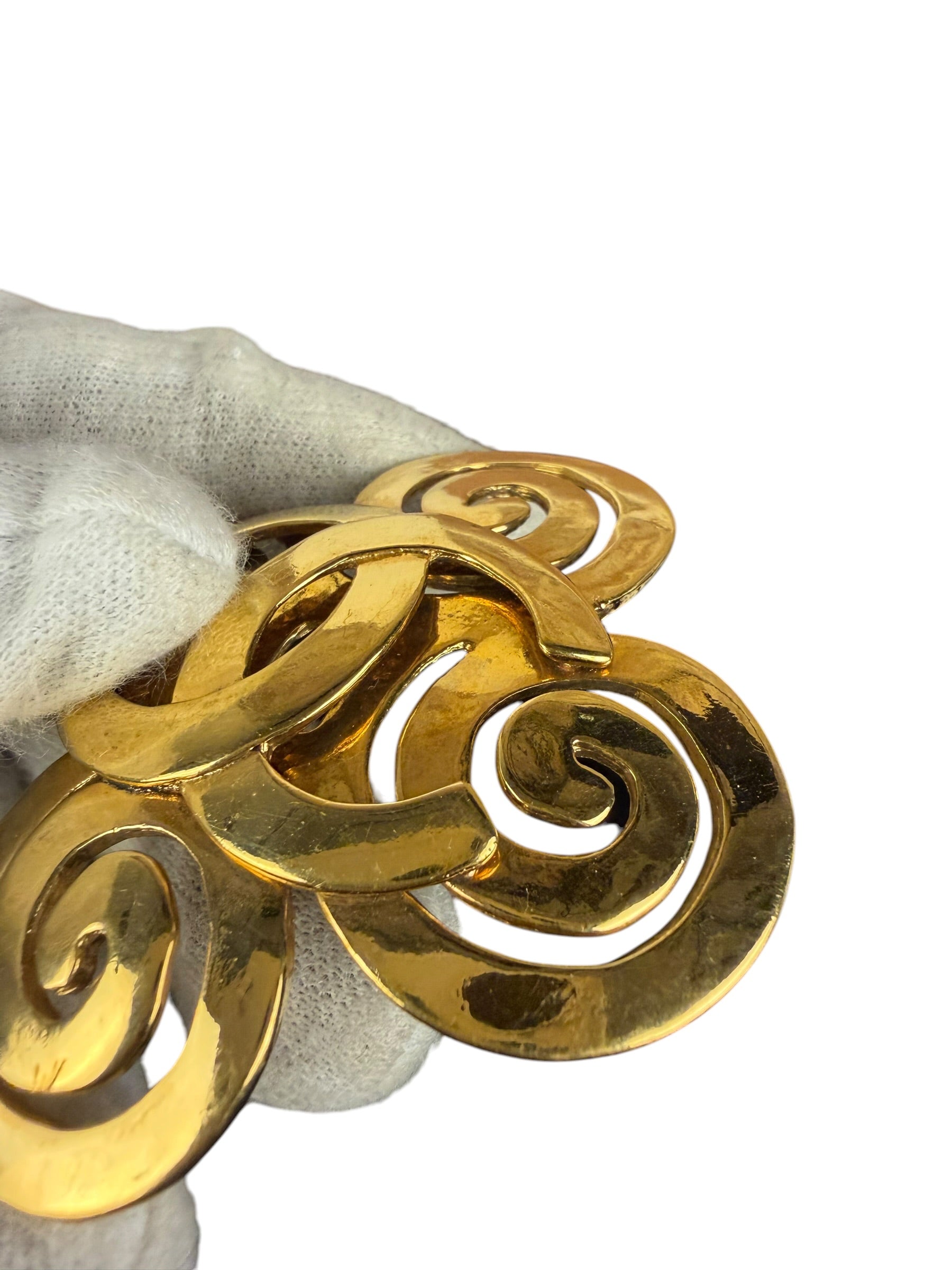 Chanel Vintage Spring Swirl/Sprial Cross Cc Brooch 95P 1995