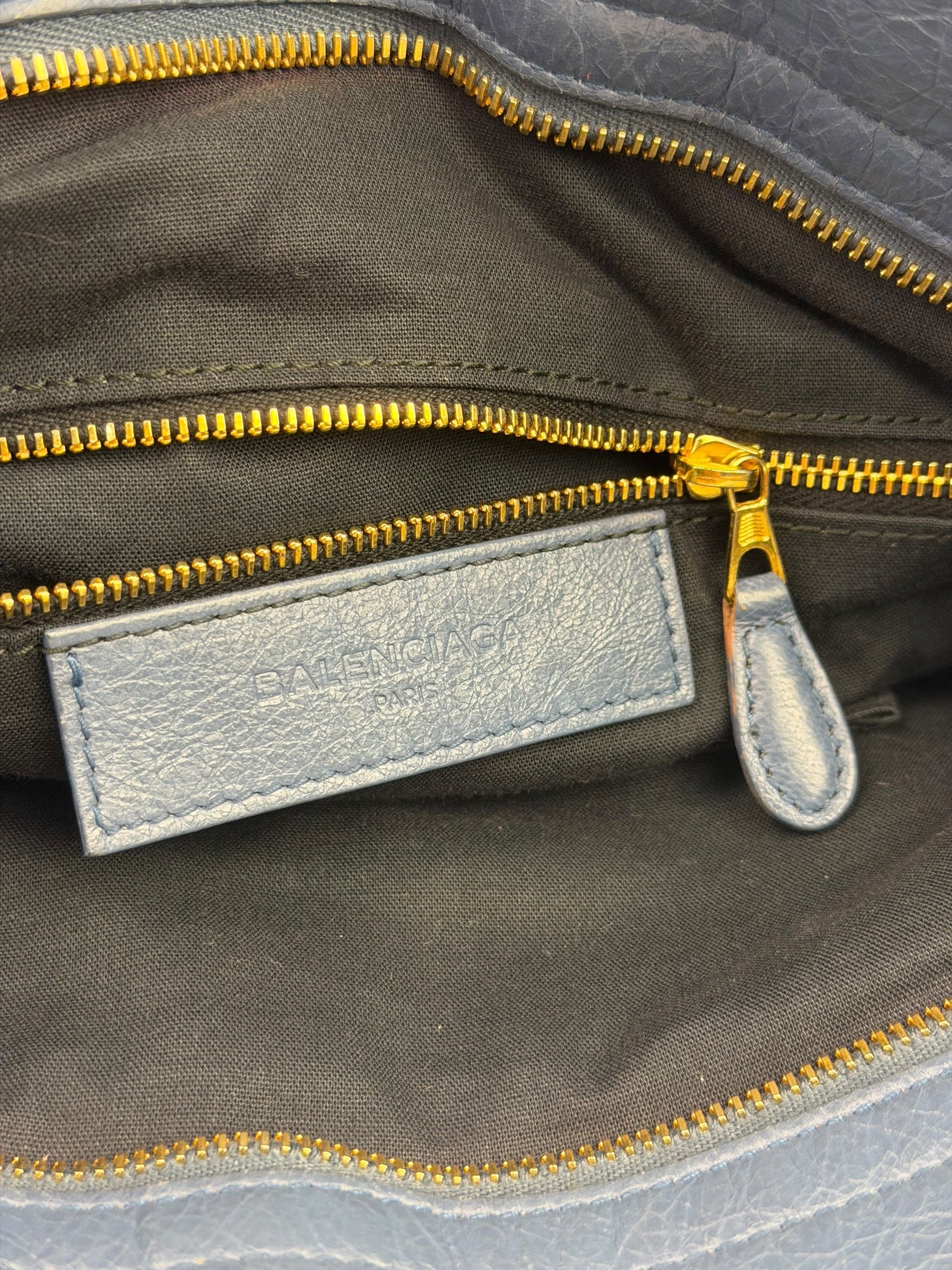 Balenciaga Mist Blue Leather Sunday City Bag