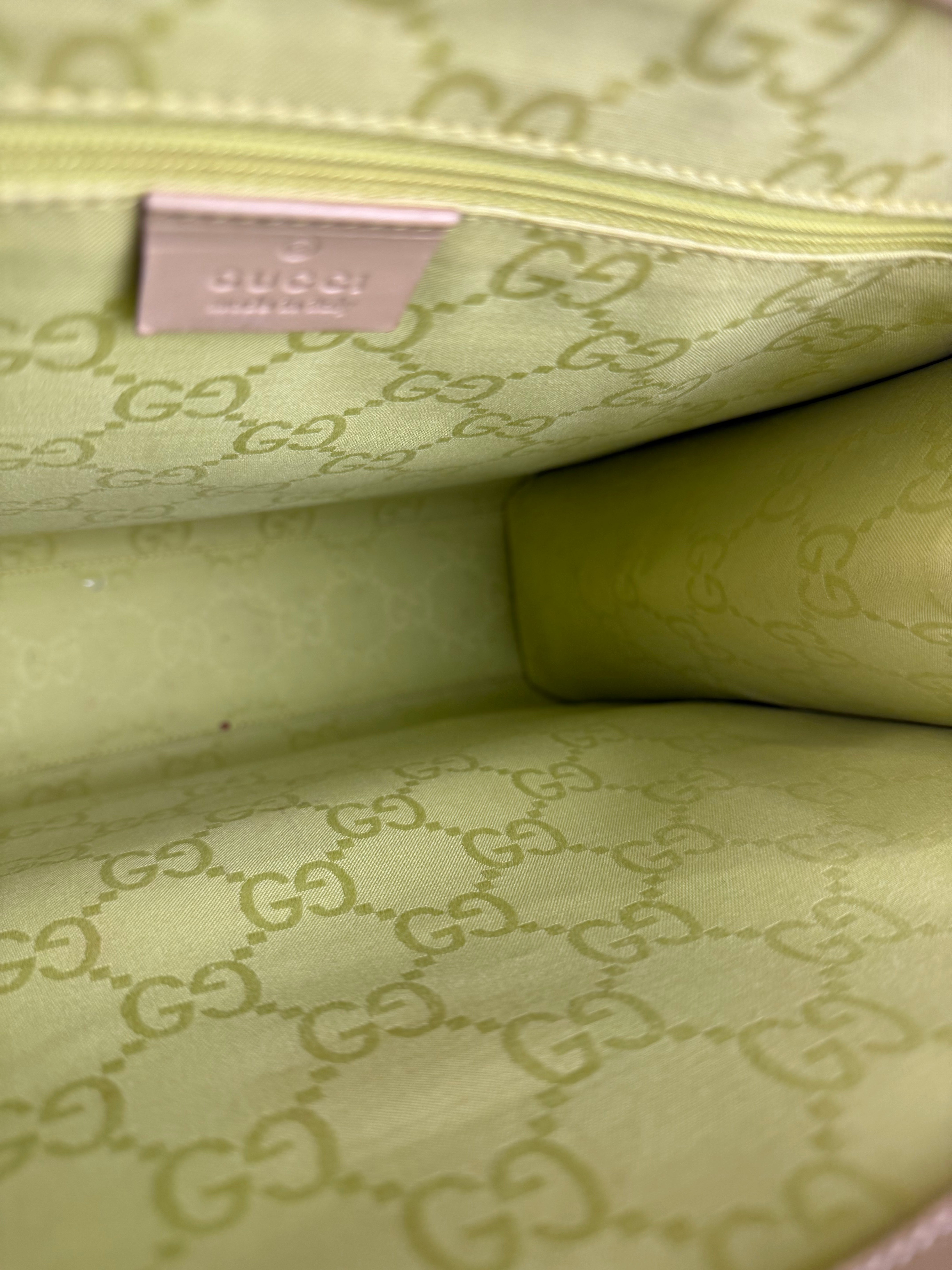 Gucci Vintage Beige Leather Jackie Tote Bag