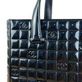 Chanel Black Patent Chocolate Bar Tote Bag 2002