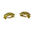 Chanel Vintage CC Logo Gold Woven Clip-On Earrings