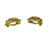 Chanel Vintage CC Logo Gold Woven Clip-On Earrings