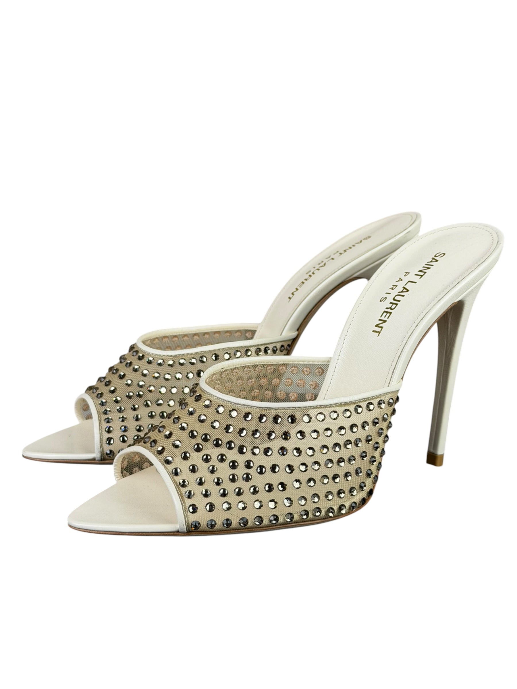 YSL Crystal Blonde Mules 37.5