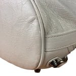 Balenciaga White Leather Le Cagole Bucket Shoulder Bag
