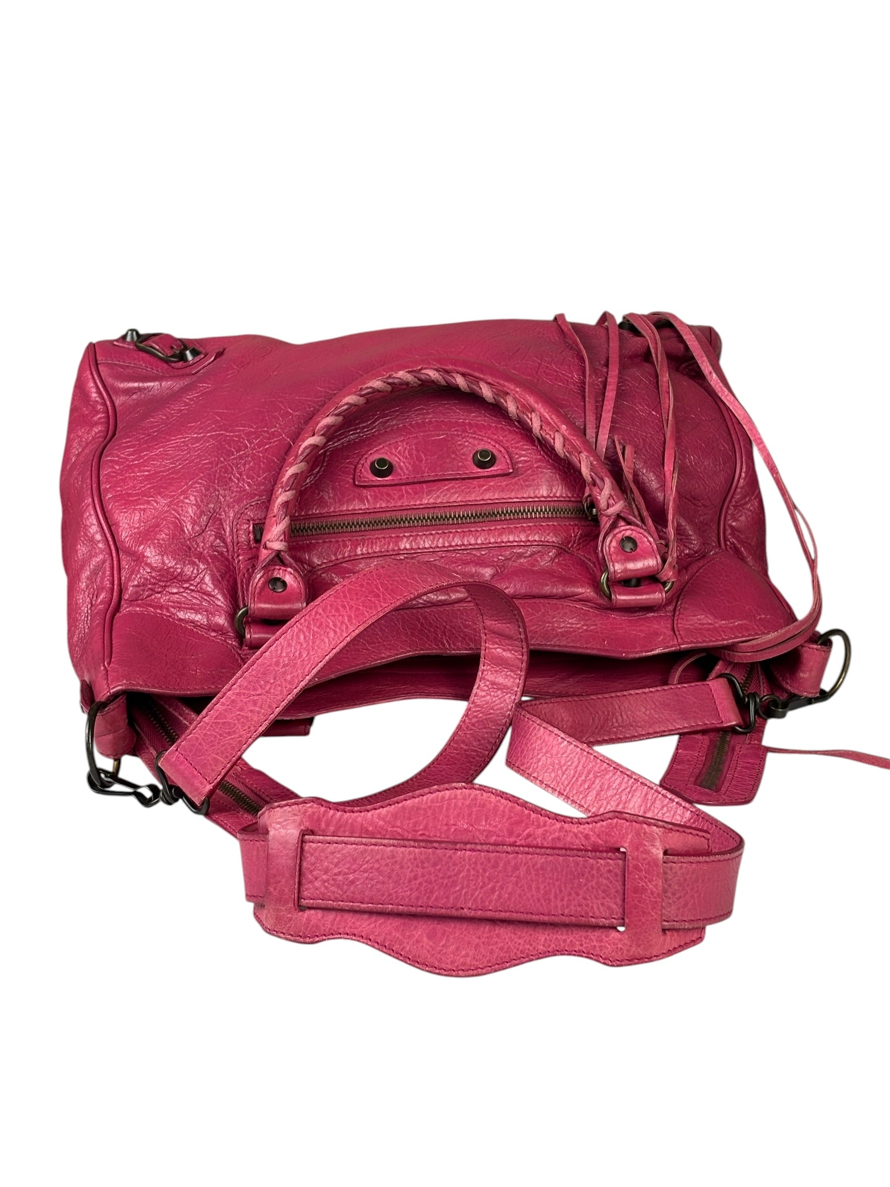 Balenciaga Pink Leather Classic City Two-Way Bag