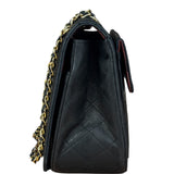 Chanel Black Quilted Leather Full Flap Chain Bag 1986