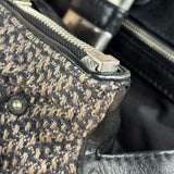 Chloe Black Tweed Leather Paddington Shoulder Bag