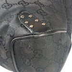 Gucci Vintage Black Horsebit Studded Chain Shoulder Bag