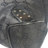 Gucci Vintage Black Horsebit Studded Chain Shoulder Bag