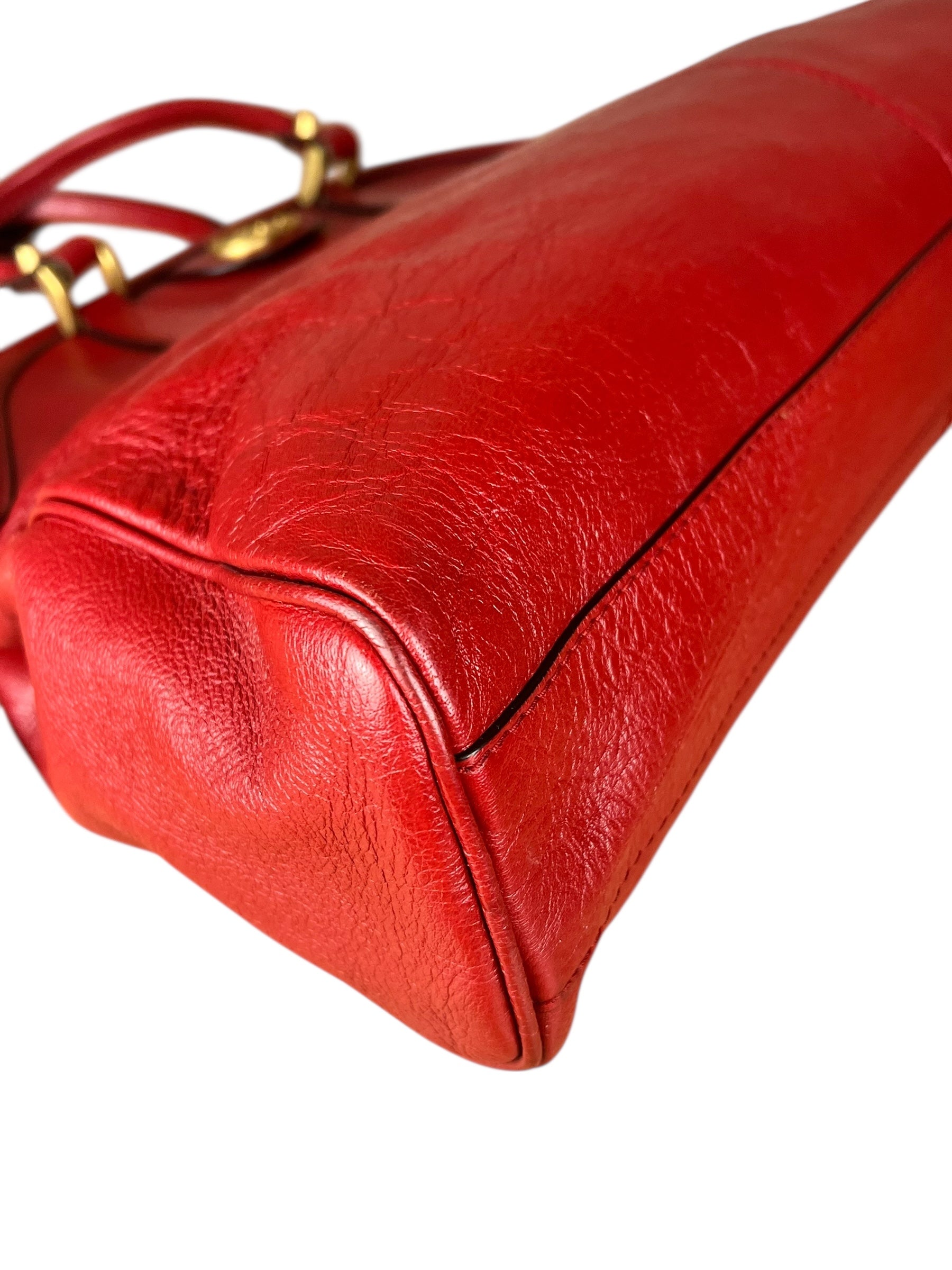 Gucci Re(Belle) Red Leather Top Handle Bag