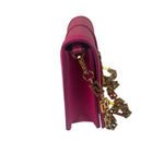 Versace Pink Leather Greca Goddess Flap Wallet-On-Chain