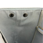 Hermes Light Blue Canvas Leather Trim Cabag Elan Tote