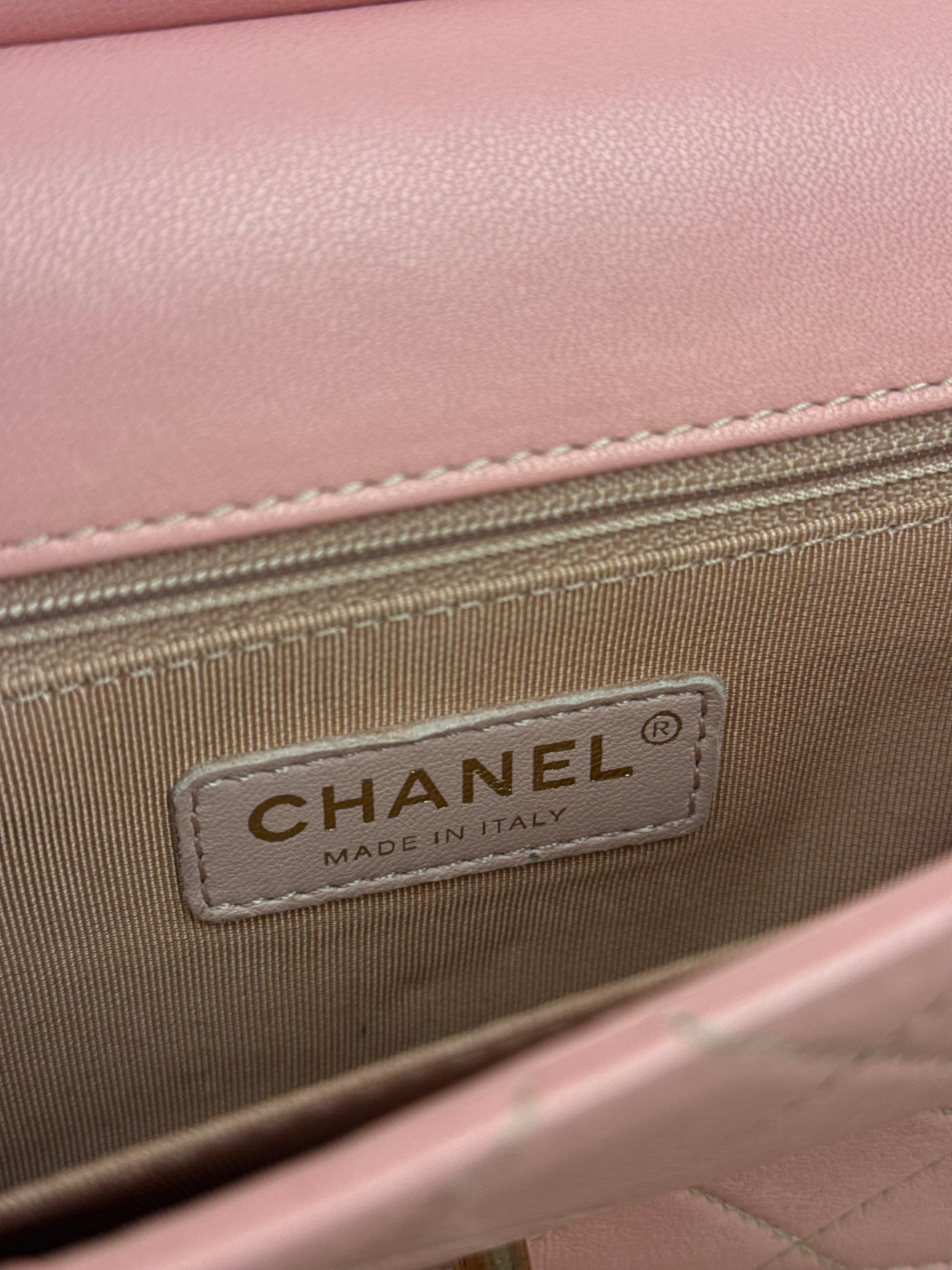 Chanel Pink Quilted Leather Pearl Chain Flap Bag 2019