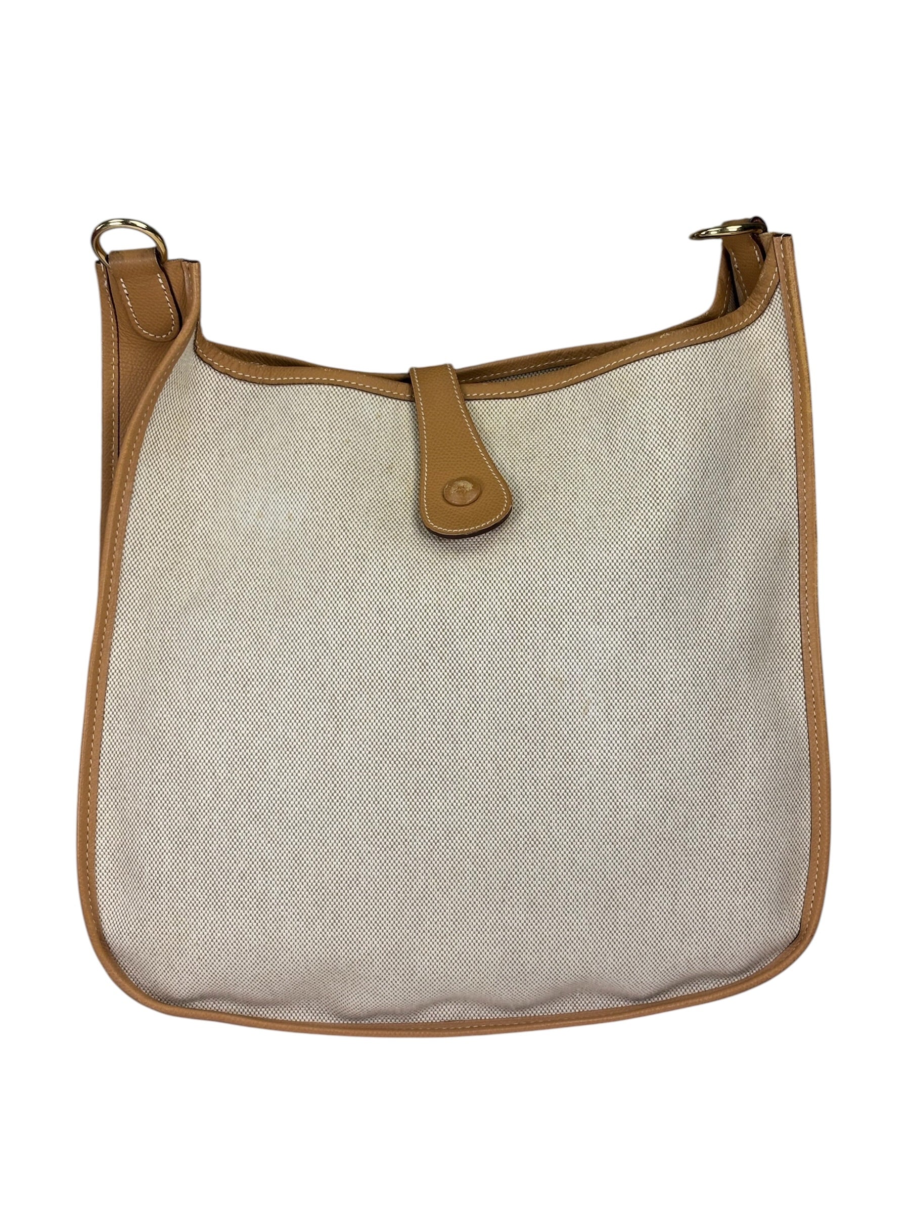 Hermes Brown Leather Trim Evelyne 2004