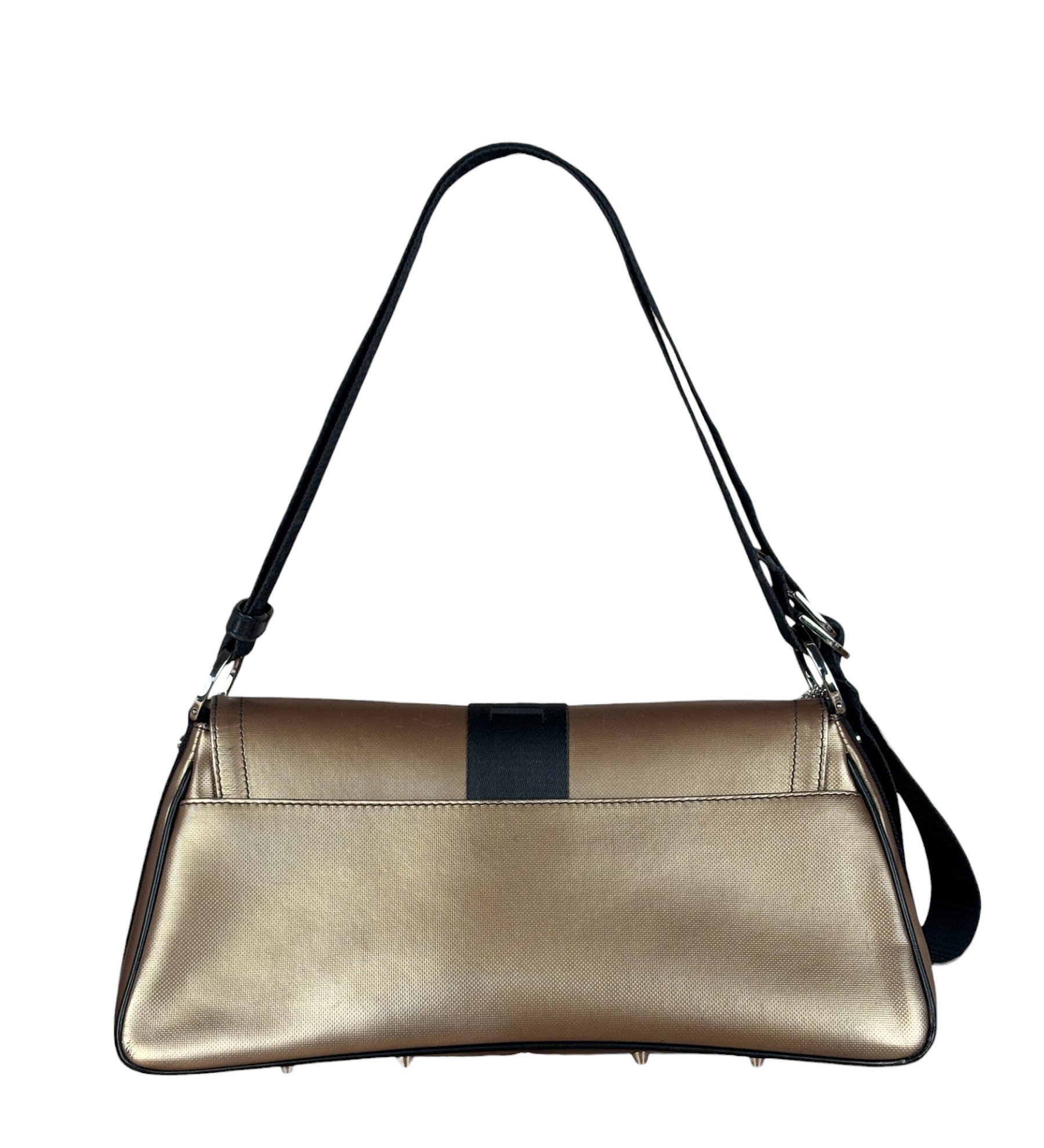 Christian Dior Bronze Coated Canvas Hardcore Shoulder Bag