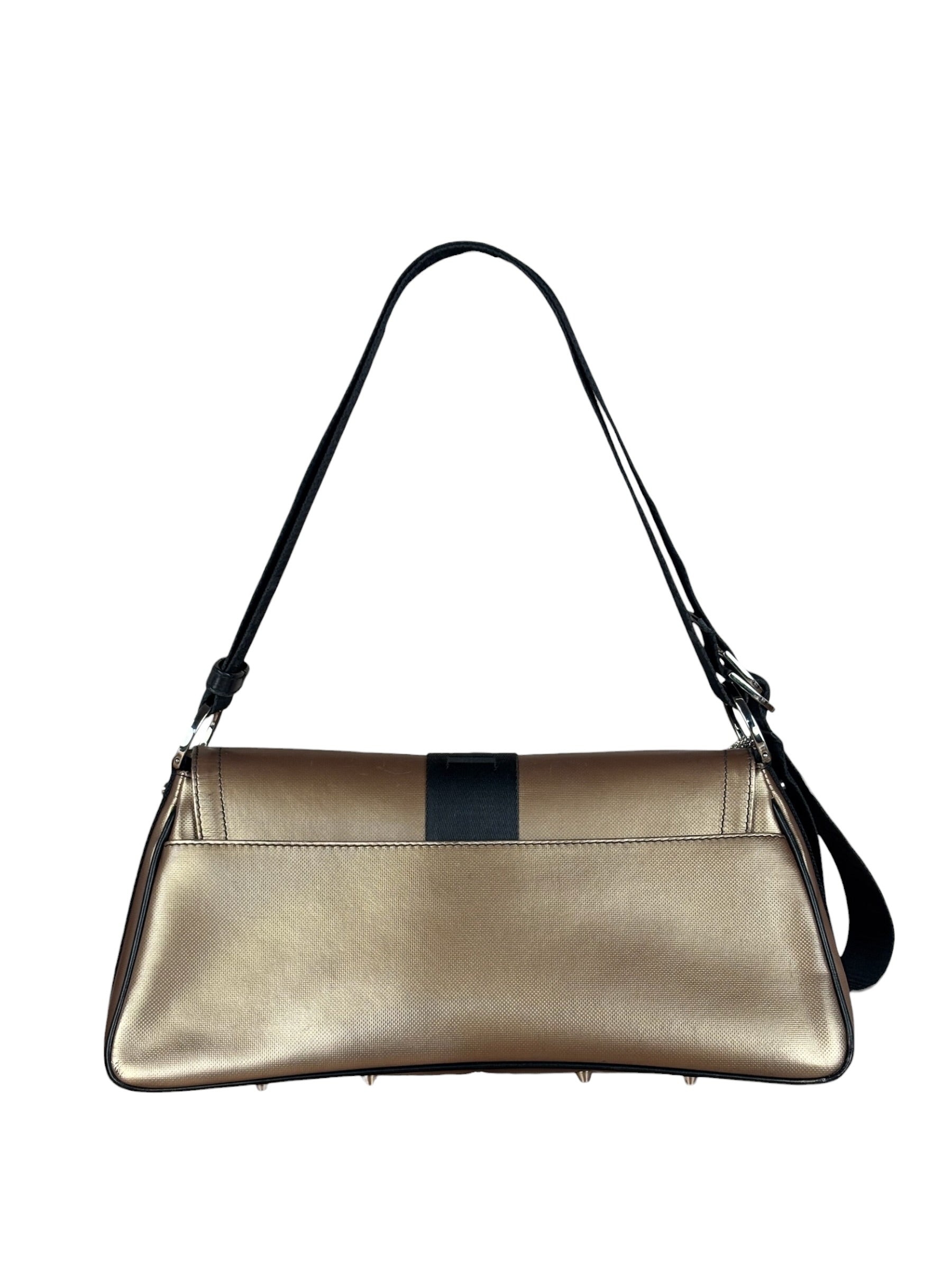 Christian Dior Bronze Coated Canvas Hardcore Shoulder Bag