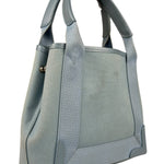 Balenciaga Light Blue Leather Trim Cabas XS Tote Bag