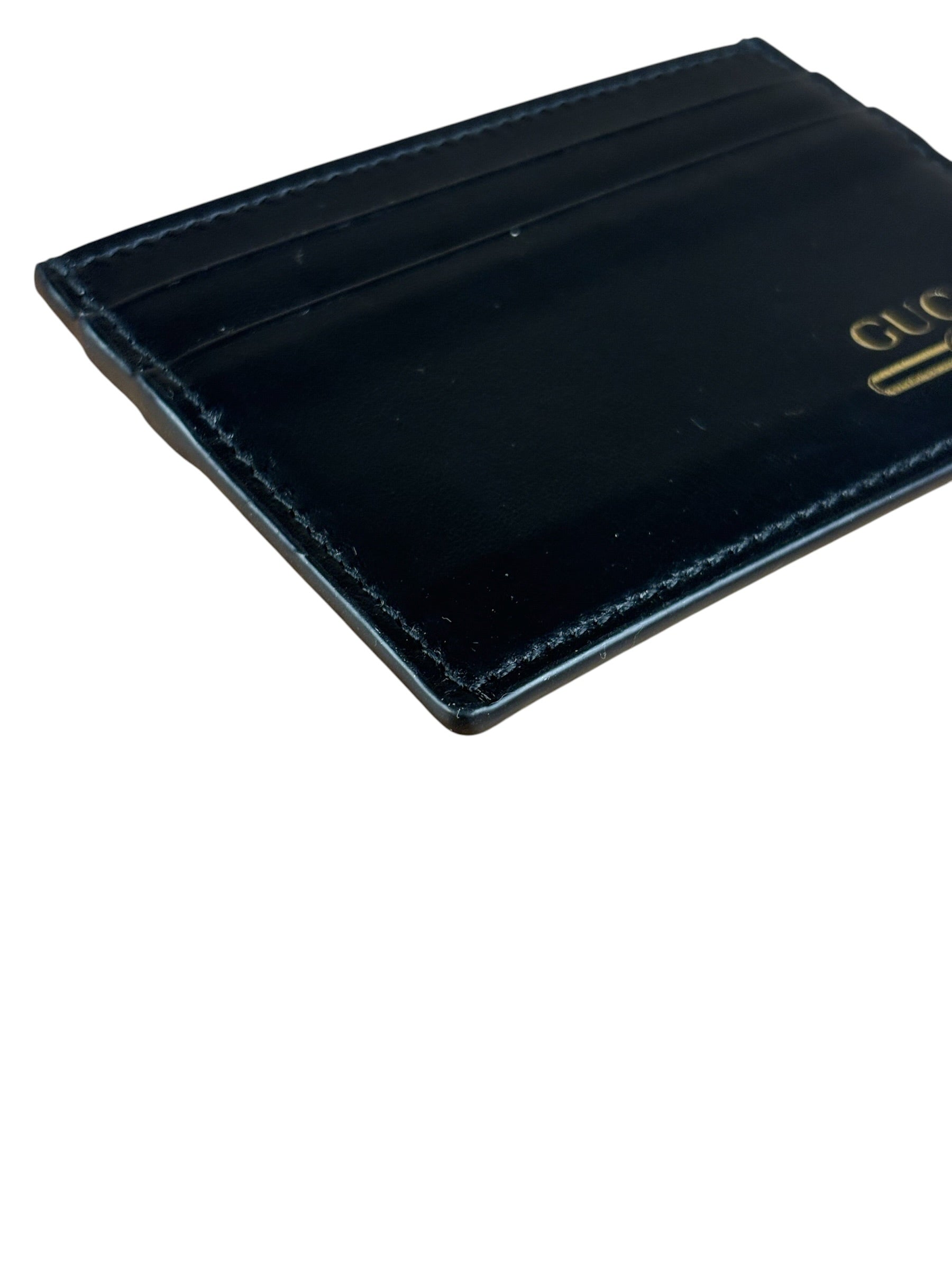 Gucci Vintage Black Leather Card Holder