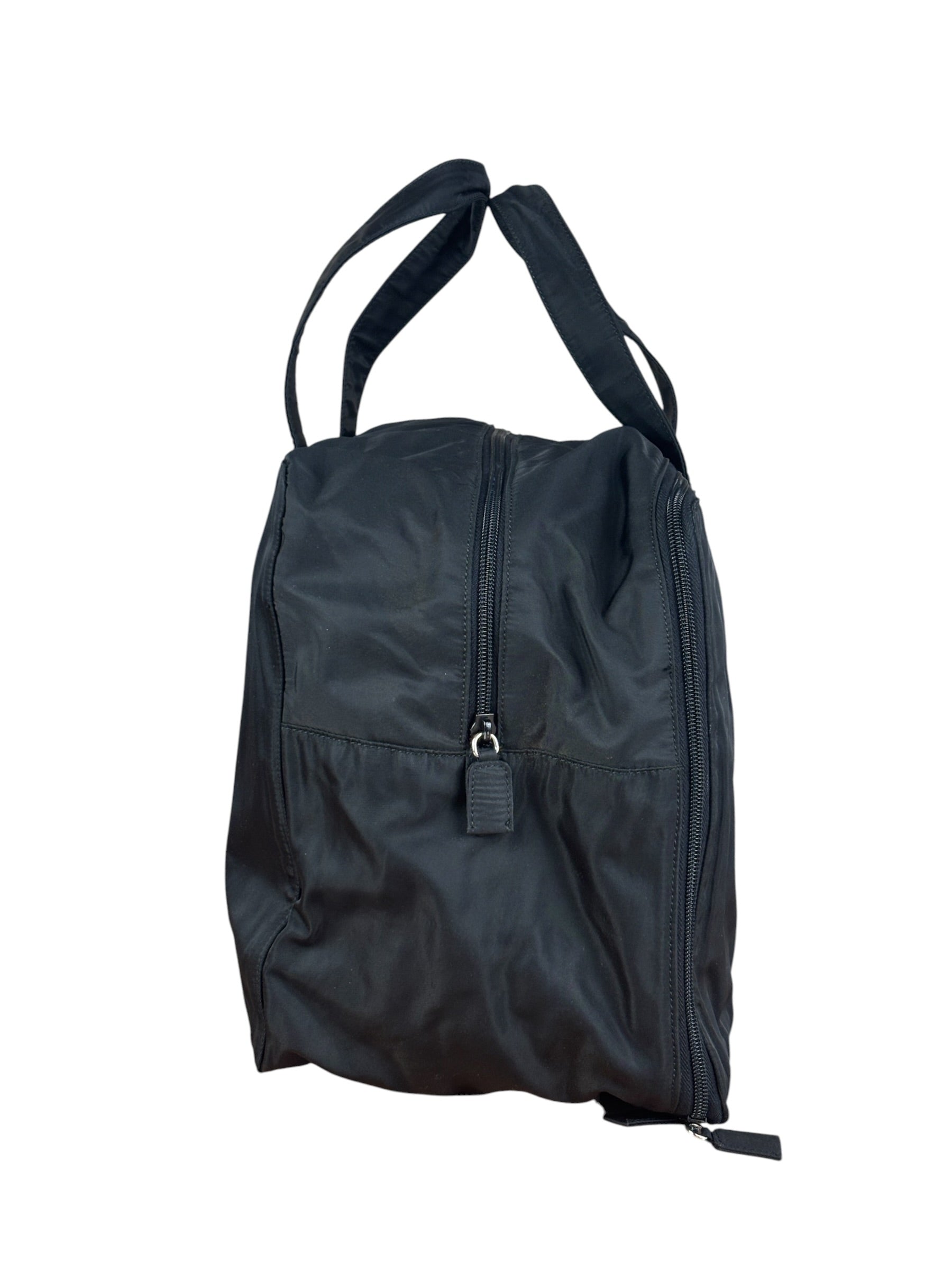 Prada Vintage Black Tessuto Nylon Travel Bag