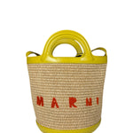 Marni Tropicalia Mini Bucket Bag Raffia with Yellow Trim