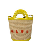 Marni Tropicalia Mini Bucket Bag Raffia with Yellow Trim