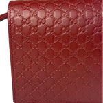 Gucci Red Micro GG Leather Crossbody Wallet