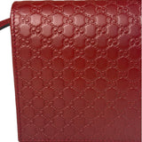 Gucci Red Micro GG Leather Crossbody Wallet
