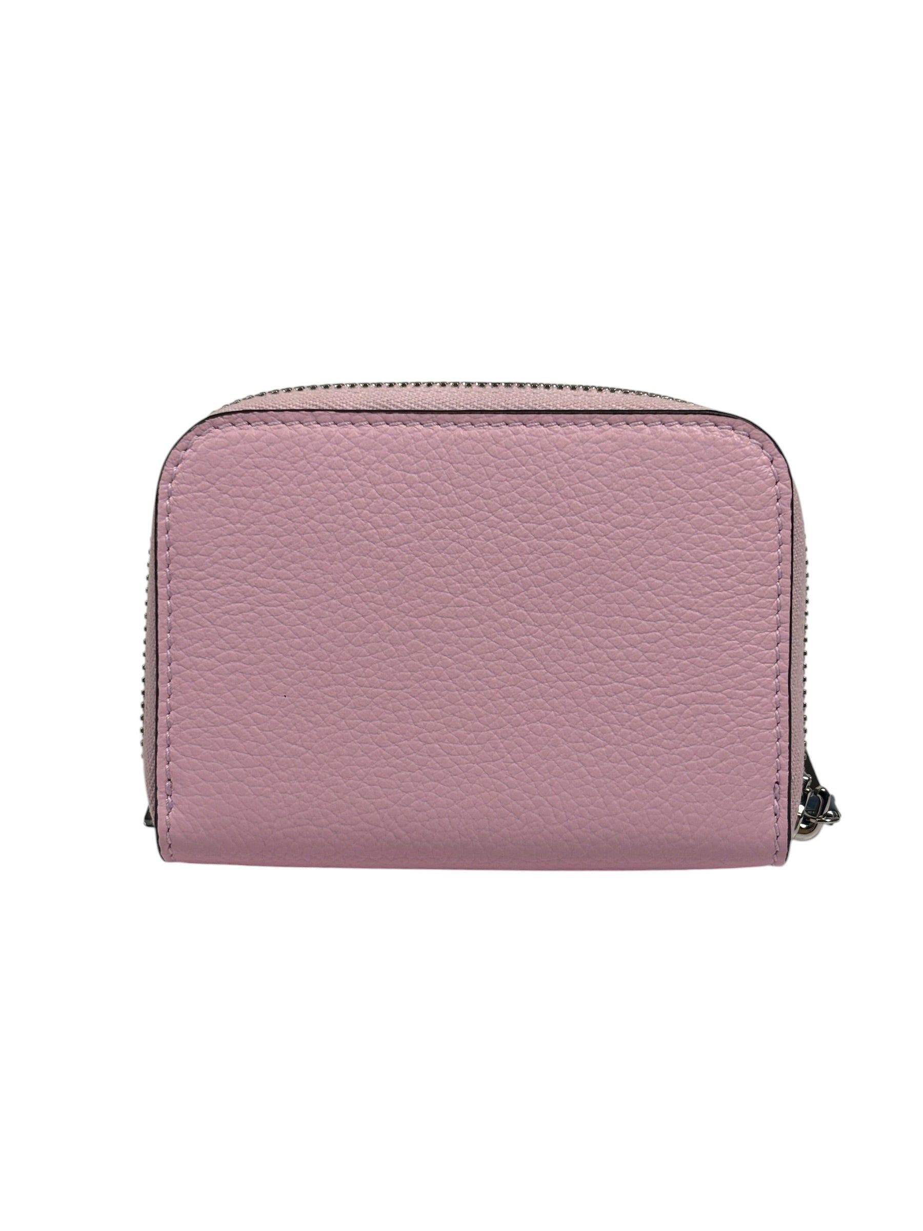 Salvatore Ferragamo Bubble Gum Calfskin Compact Zip-Around Wallet
