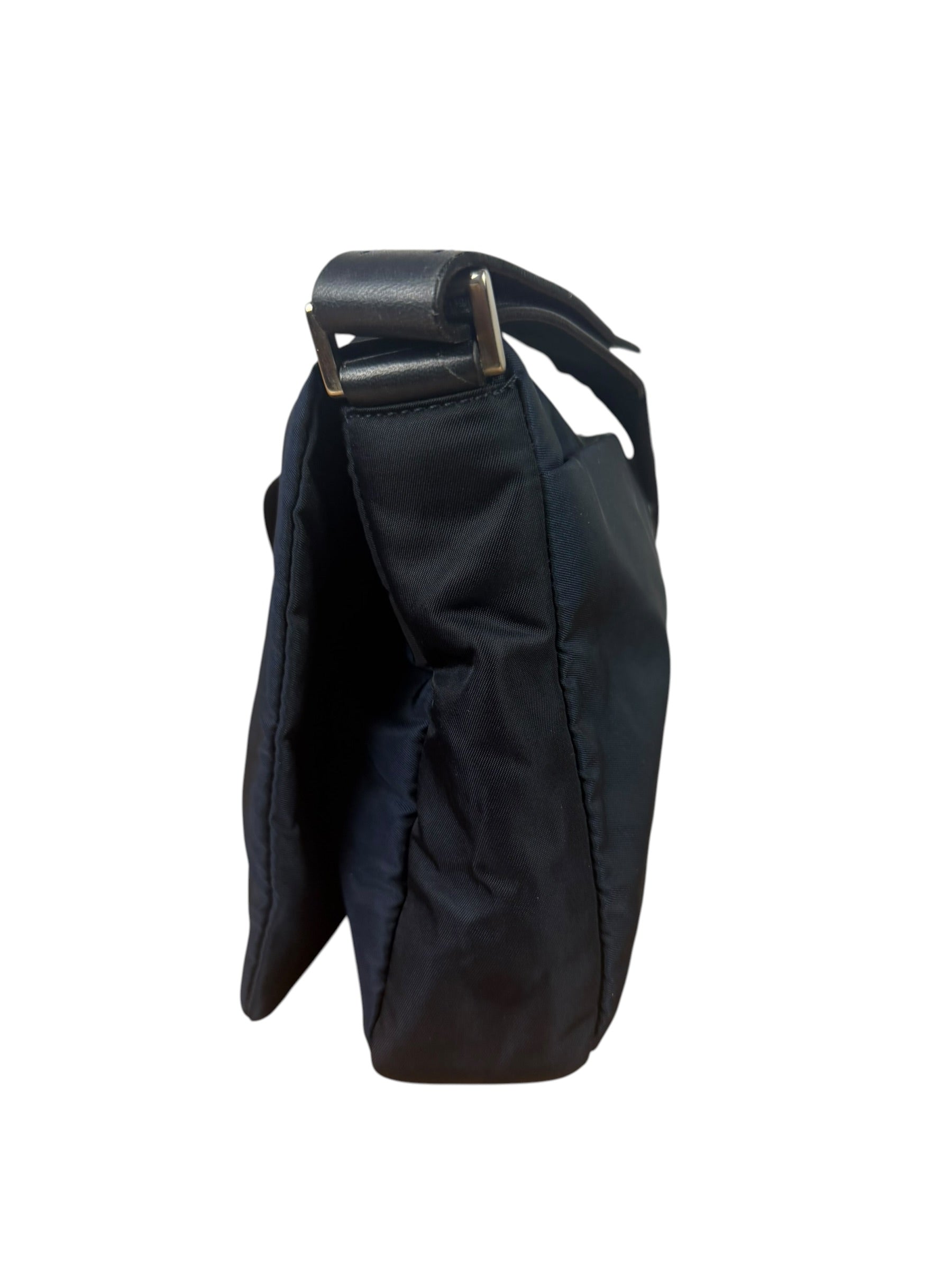 Prada Navy Nylon Tessuto Flap Crossbody