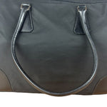 Prada Black Leather Tessuto Nylon Bowler Bag