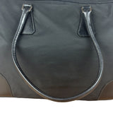 Prada Black Leather Tessuto Nylon Bowler Bag