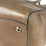 Prada Neutral Taupe Glace Calf Twin Pocket Two-Way Tote