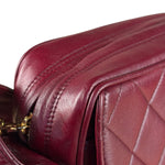 Chanel Vintage Burgundy Quilted Leather CC Camera Bag