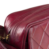 Chanel Vintage Burgundy Quilted Leather CC Camera Bag