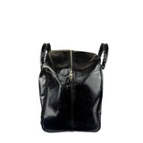 Balenciaga Black Patent Leather Weekender Handbag
