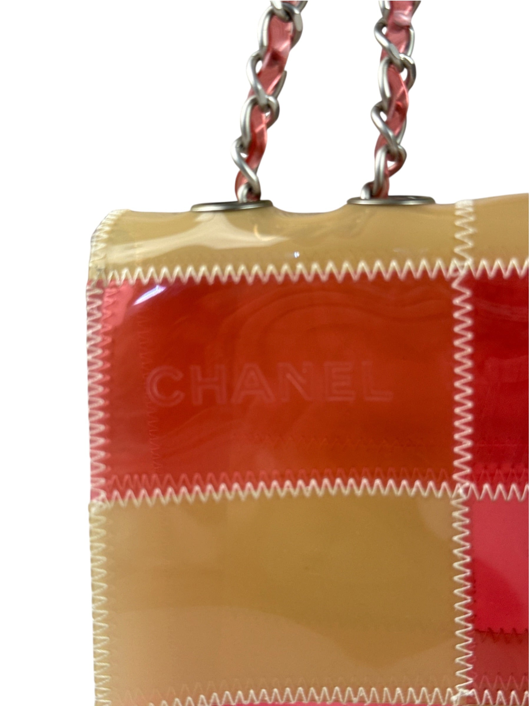Chanel Pink/Beige PVC Patchwork Flap Bag 1997