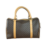 Celine Vintage Brown Coated Macadam Boston Handbag