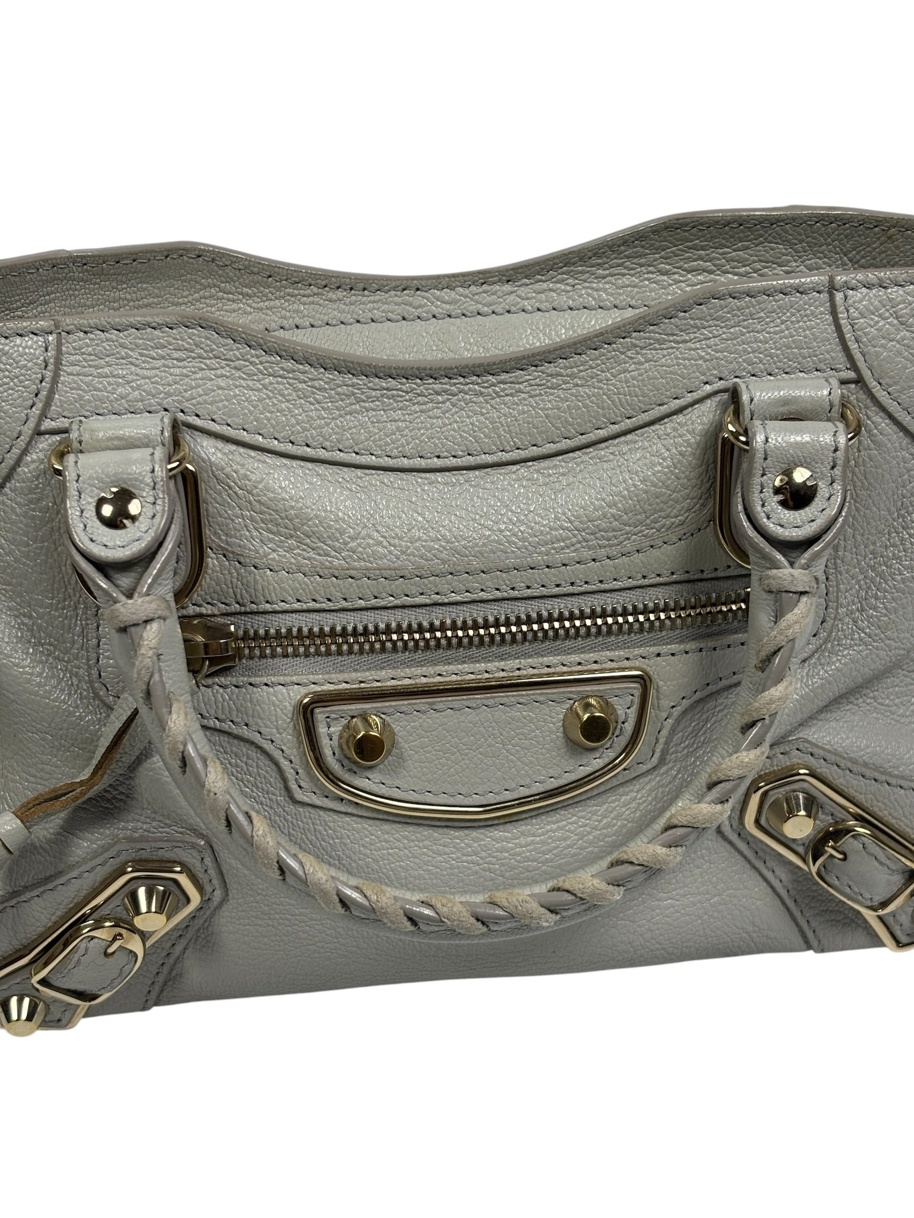 Balenciaga Grey Leather Nano City Two-Way Bag