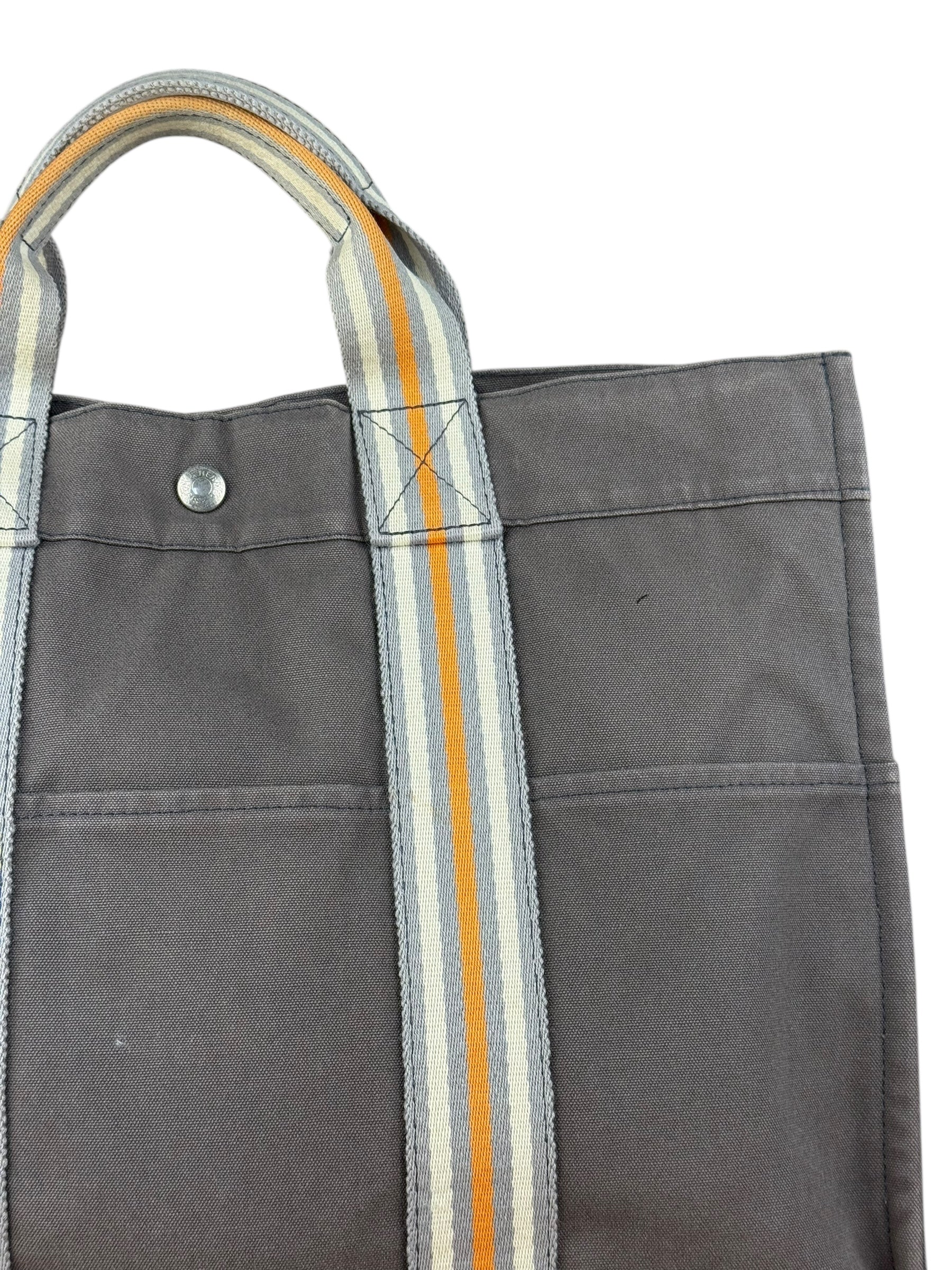 Hermes Grey Canvas Fourre Tout GM