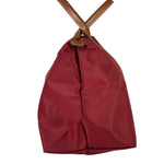 Longchamp Red Leather Trim Le Pliage Paris Eiffel Tower Tote Bag