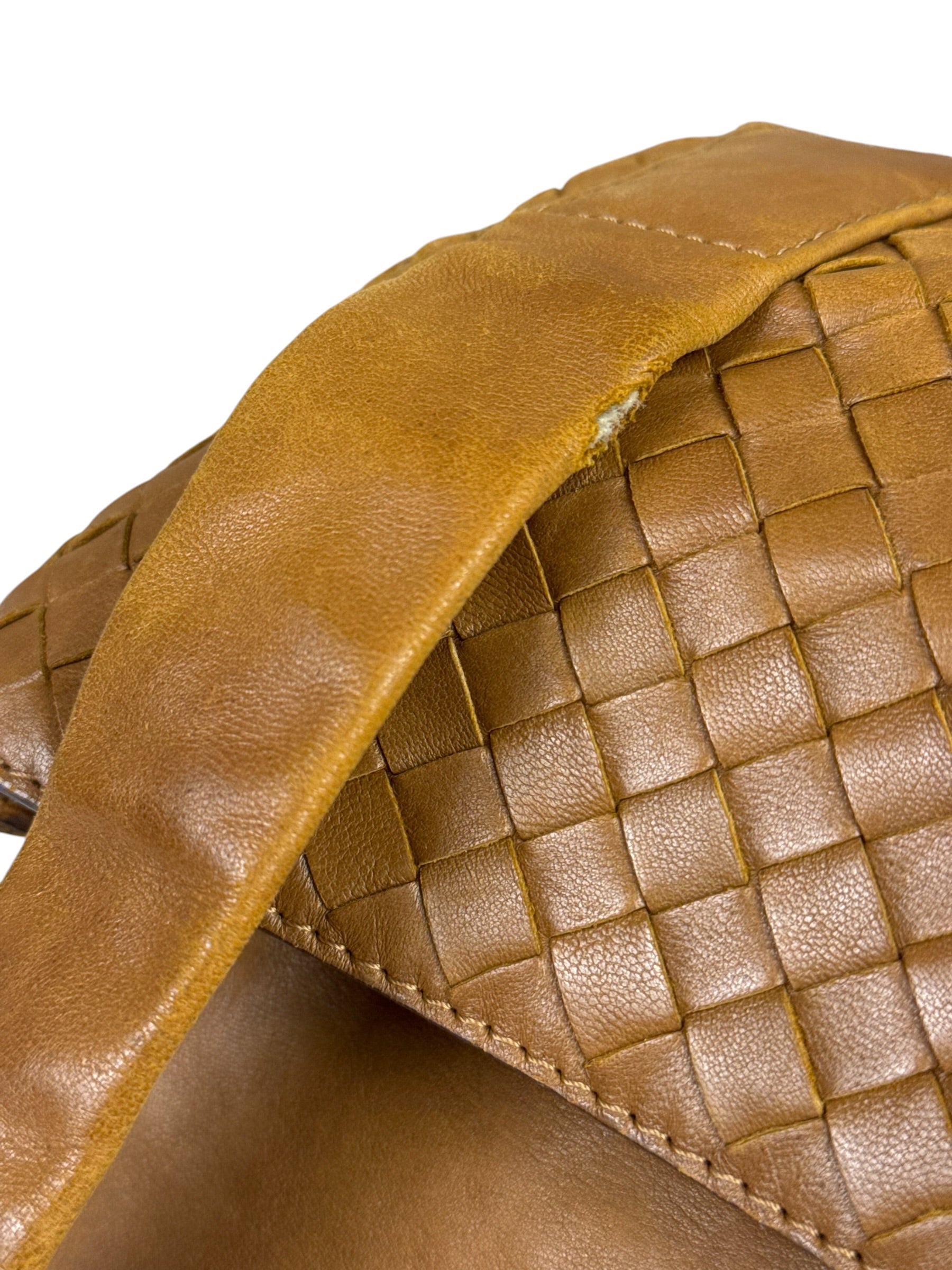 Bottega Veneta Tan Brown Intrecciato Shoulder Bag