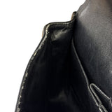Chanel Black Patent Quilted Leather Double Flap Bag