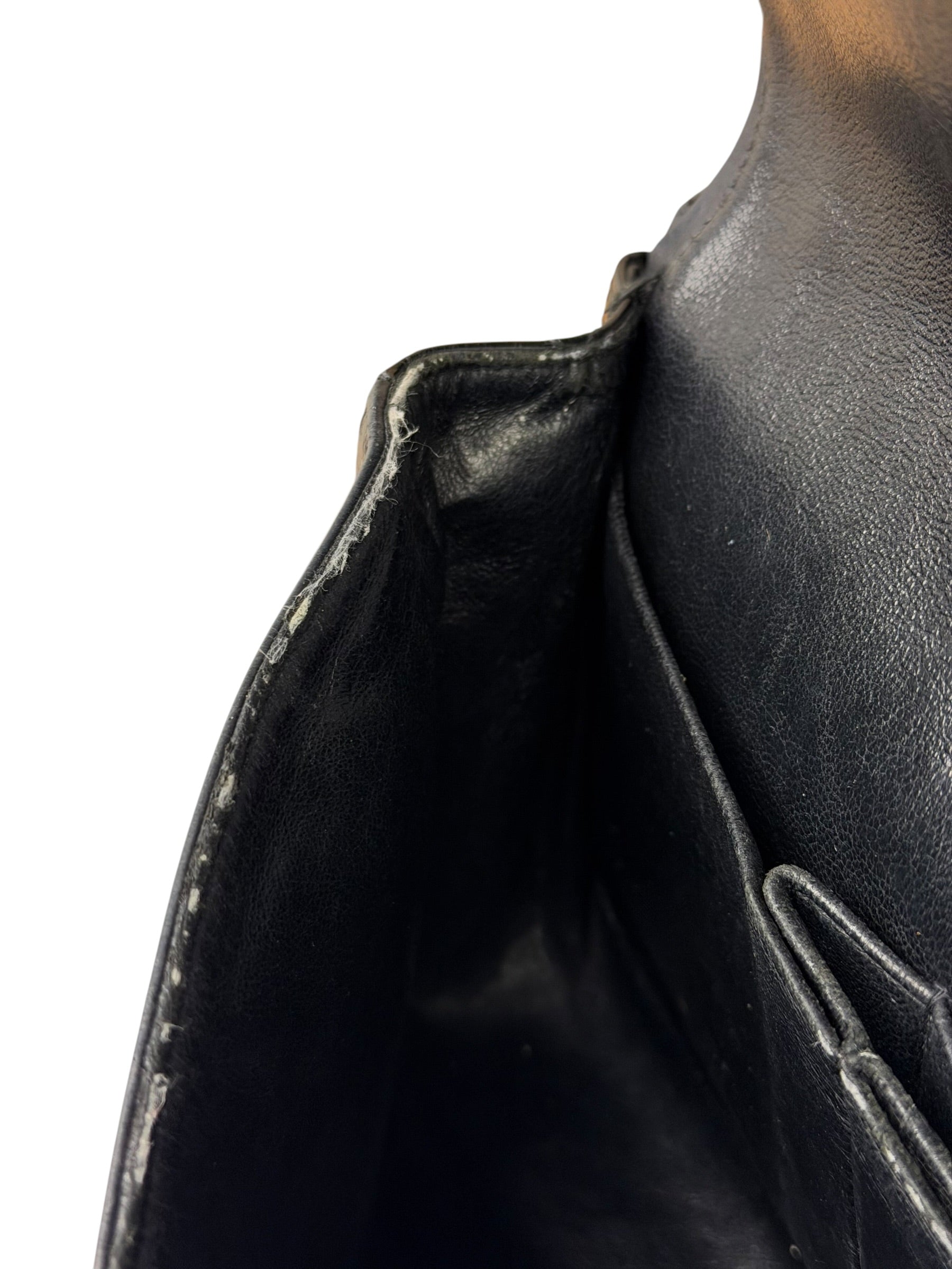 Chanel Black Patent Quilted Leather Double Flap Bag