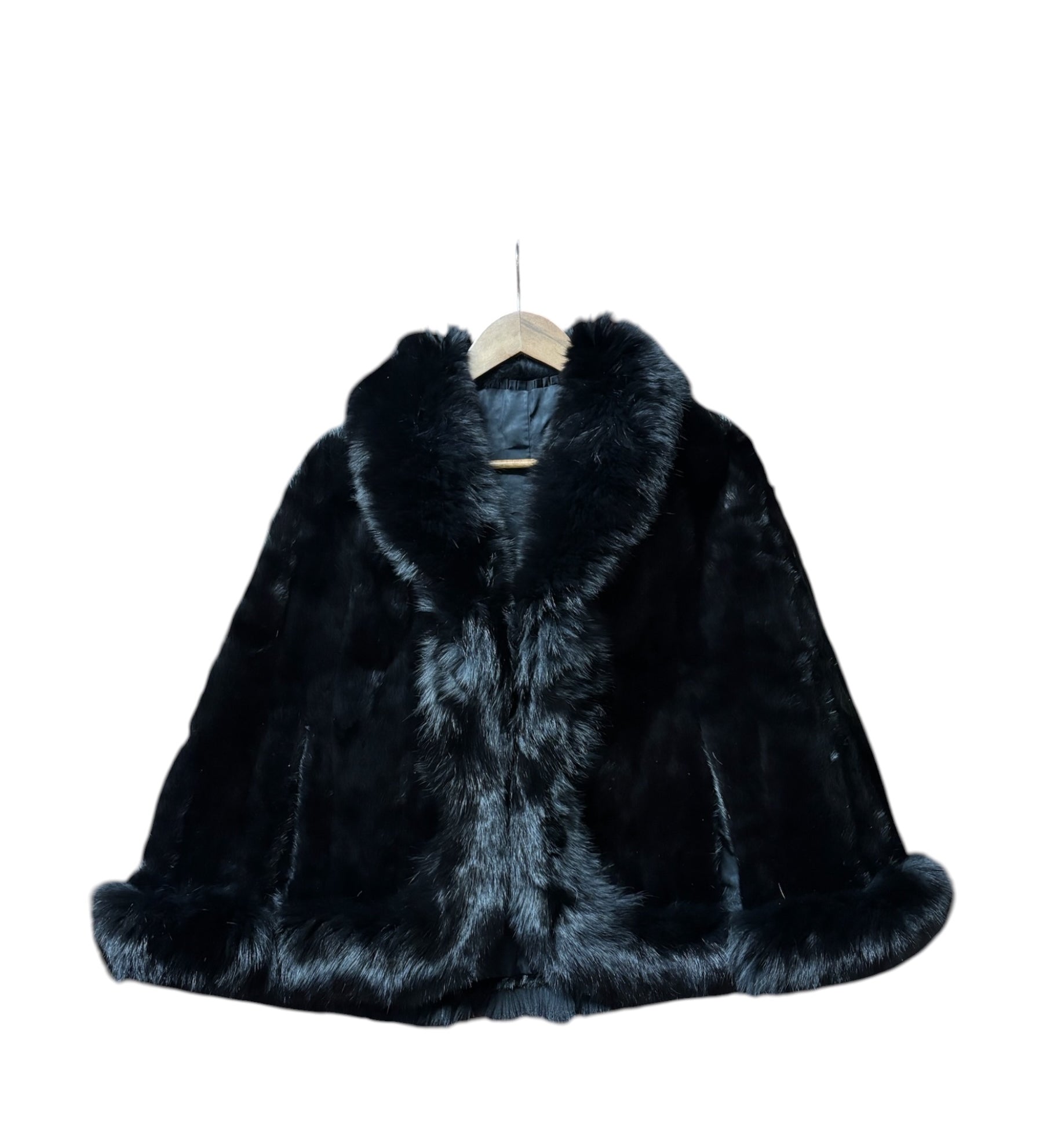 Harumis Black Fox Fur Short Coat