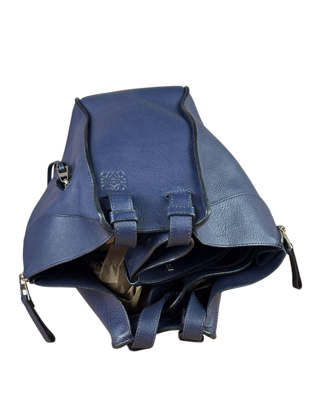 Loewe Navy Leather Hammock Shoulder Bag