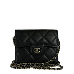 Chanel Black Caviar Quilted Card Holder 2019